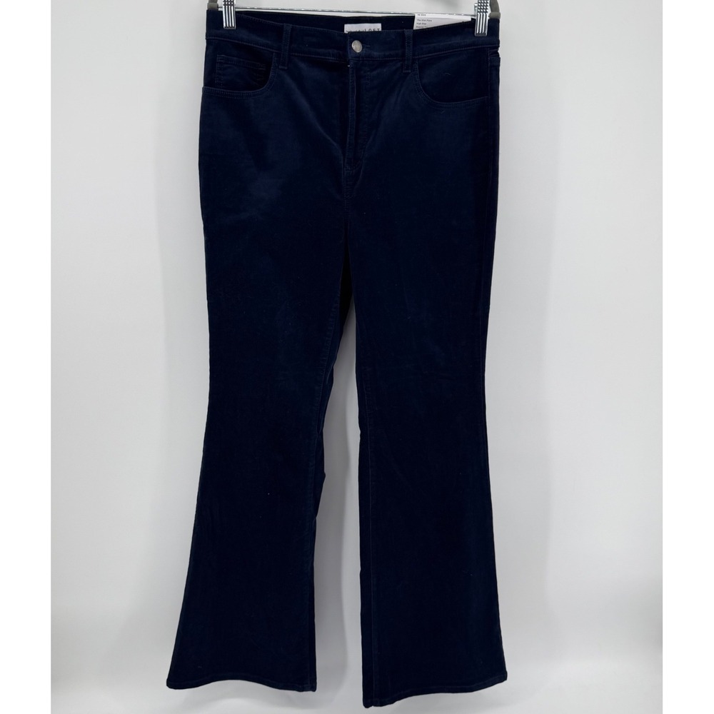 LOFT Pants Womens 30 Navy Blue The Slim Flare High Rise Corduroy Trousers